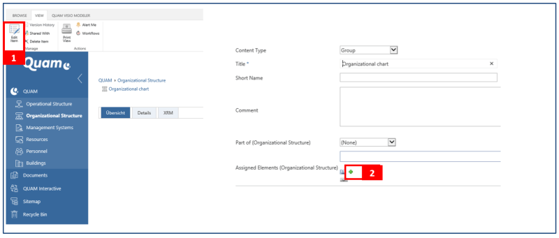 Organigramme in der Standardansicht modellieren